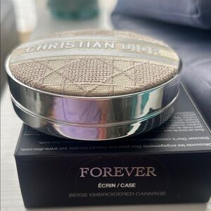 Dior Forever Cushion Foundation Case beige embroidered cannage